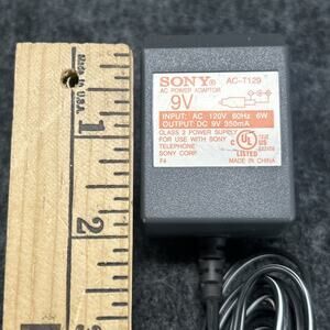 Sony Telephone AC Adapter Model AC-T129 Class 2 Power Supply 9V 350mA